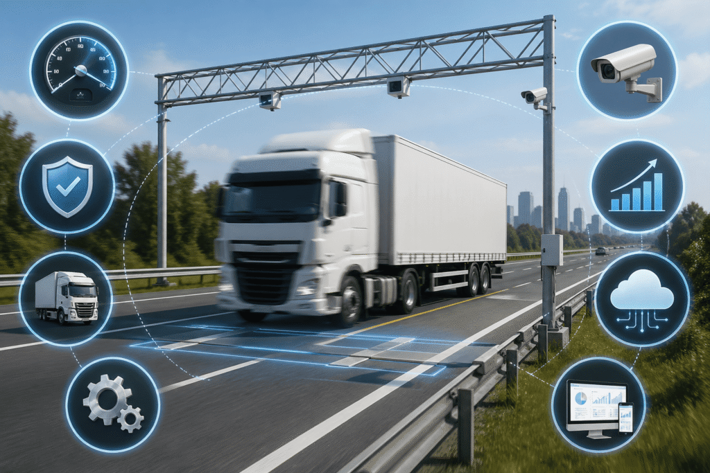 sensors installed in road for High-Speed Weigh-in-Motion system