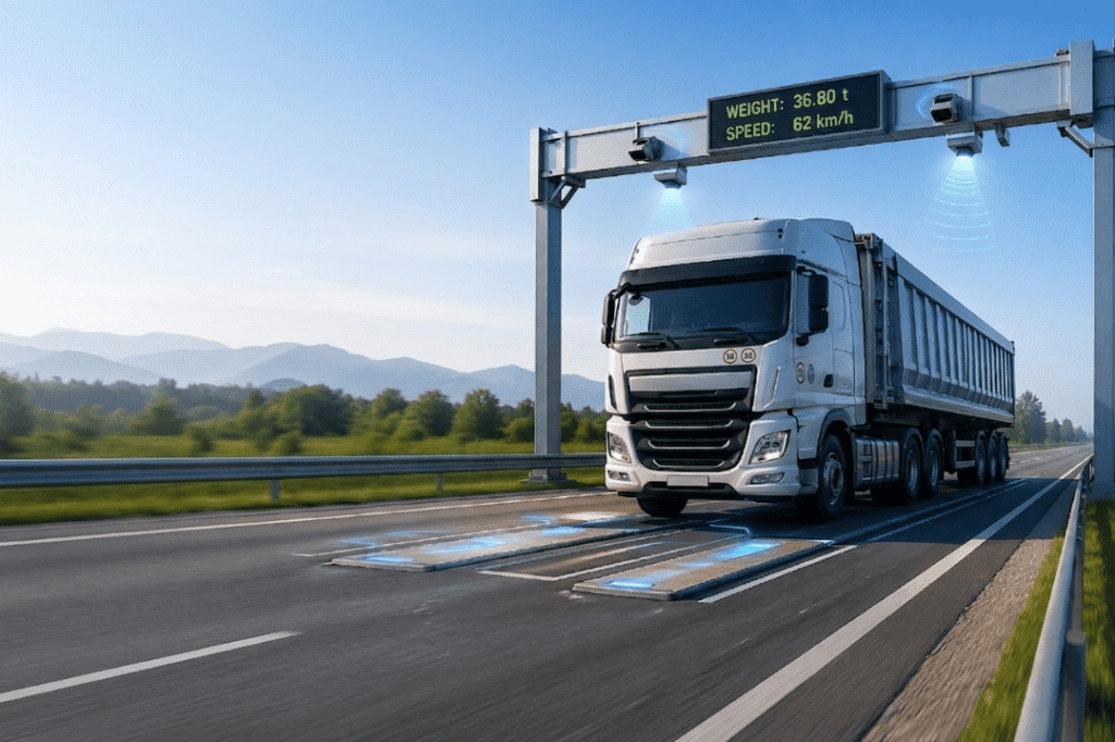 Benefits of Medium-Speed Weigh-in-Motion system for highway traffic flow and vehicle weight accuracy.