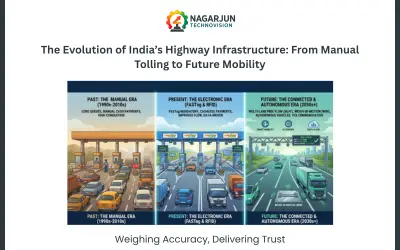 Timeline showing the evolution of India’s highway infrastructure from manual tolling to smart future mobility systems.