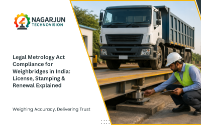 Legal Metrology officer verifying and stamping an electronic weighbridge in India