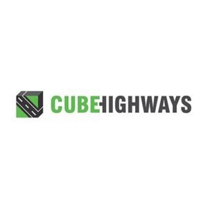 Cube Highways logo featuring a blue horizontal bar with the brand name in clean typography